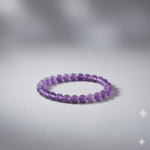 Natural Amethyst Crystal Beaded Bracelet – Healing Purple Gemstone Stretch Bracelet for Men & Women - Image 2