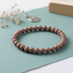 Natural Brown Gemstone Beaded Bracelet – Elegant Minimalist Healing Crystal Stretch Bracelet - Image 3